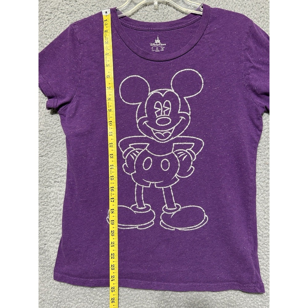 Disney Parks Women's‎ Size 1X Mickey Mouse Shirt Purple With Silver Sparkles - Picture 4 of 9